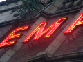 Close up of Hackney Empire iulluminated sign