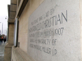 Writing on front of building