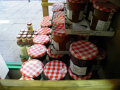 Jam jars by the window