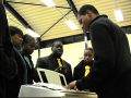 Praise and worship group practising songs with keyboard