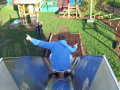 Going down slide