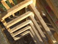 Looking down wooden structure