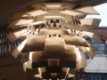 contemporary light shade made of thin layers of stainless steel