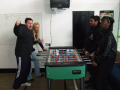 playing table football