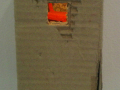  Cardboard box with lighting and small scene built within    