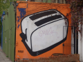 Mural of a toaster 