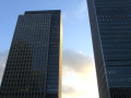Sun on tall building