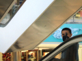 Boy on escalator