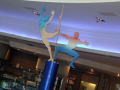 Colourful sculpture outside of restaurant