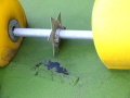 Close up of yellow buoys