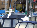 Boats moored in the dock	