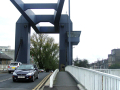 Car approaching through bridge