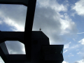 Bridge silhouetted against sky