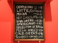 Menu on wall