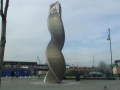 artistic clock outside Stratford Station