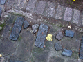 Roman letters in paving