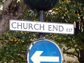 Church end road sign 