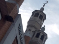 Side angle showing minarets