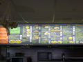 Menu in cafe