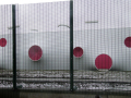 Stadium behind fence