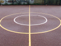 Circular lines in centre of pitch
