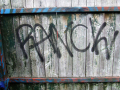 Graffiti on fence