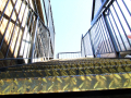 Looking up outside stairs