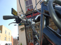 Bike with shop behind it