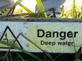 Danger deep water sign