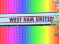 West Ham United sign with coloured background