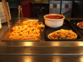 chips and chicken at buffet