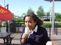 eating ice cream