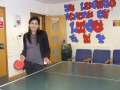 girl playing ping pong