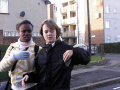 friends walking down the road