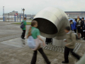 funnel sculpture outside airport
