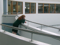 curved staircase inside the school building