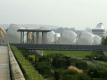 view of thames barrier from the park