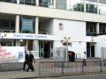 View of the campus entrance from across the road