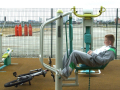 Young man on apparatus