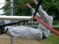 Boy on a climbing frame