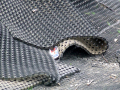 Piles of plastic flooring