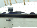 View of Millennium Dome with moving boat