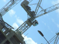 a crane at an angle