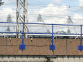 stadium with a train track in front of it