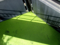Shadow of a bridge over water