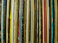 Close up shot of records