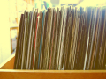 Records piled in sections