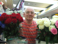 Stall holder at flower stall