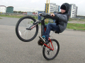 Doing a wheelie